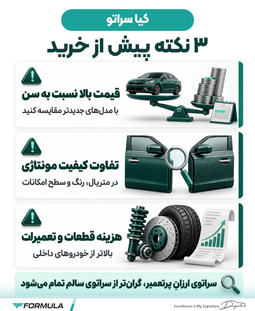 معایب کیا سراتو که قبل از خرید باید بدانید