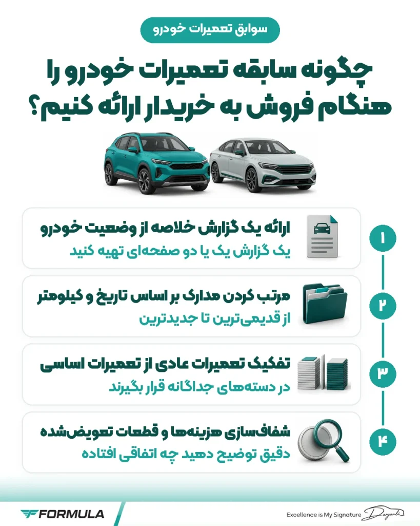 چگونه سابقه تعمیرات خودرو را هنگام فروش به خریدار ارائه کنیم؟