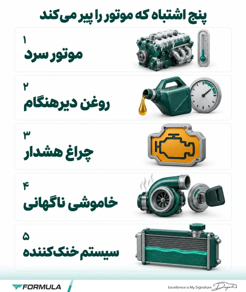 تاثیر عادت های اشتباه در کاهش عمر خودرو: اشتباهات مربوط به موتور خودرو