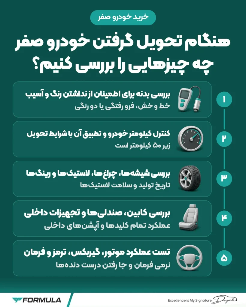 هنگام تحویل گرفتن خودرو صفر چه چیزهایی را بررسی کنیم؟
